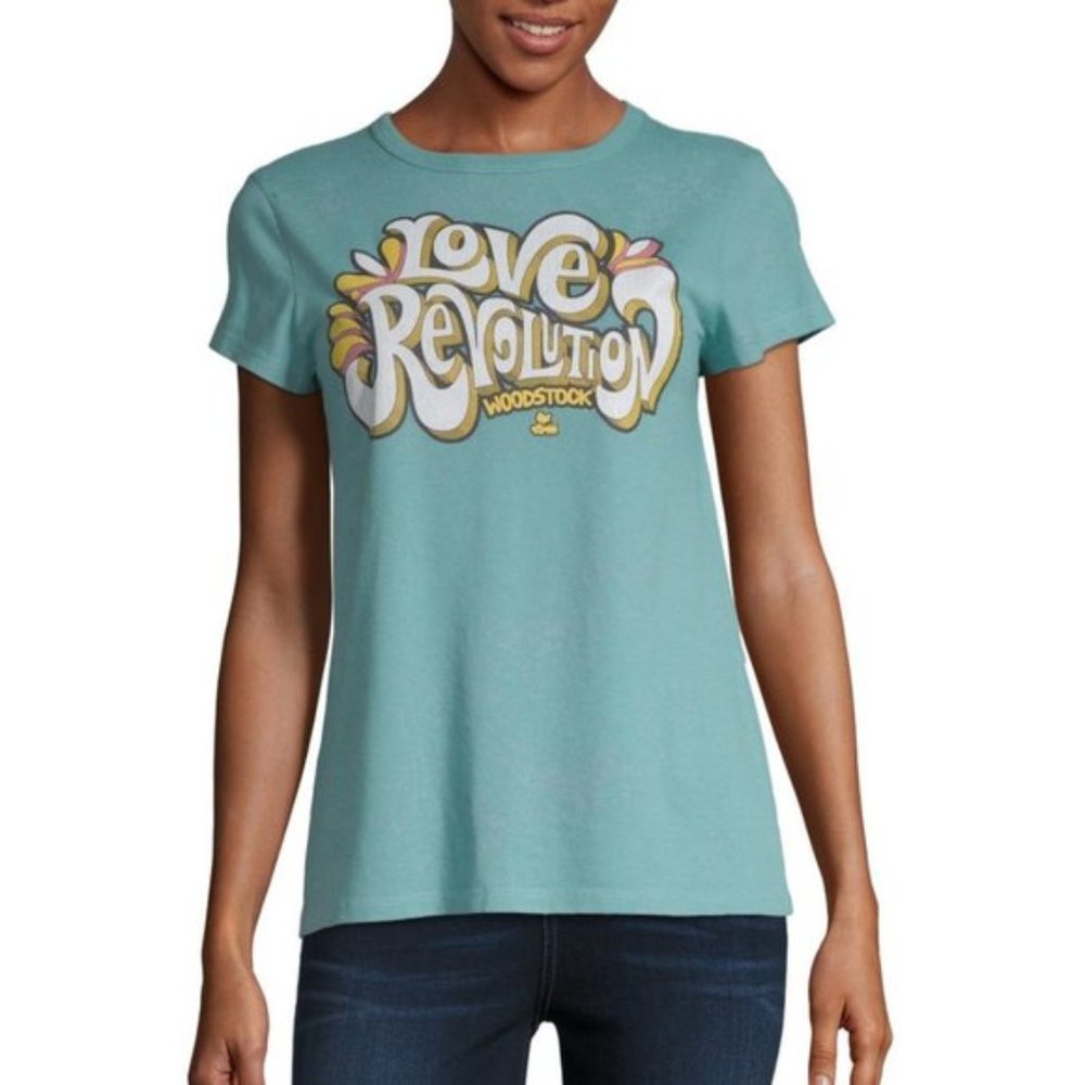 Woodstock Love Revolution T-Shirt Graphic Tee Top